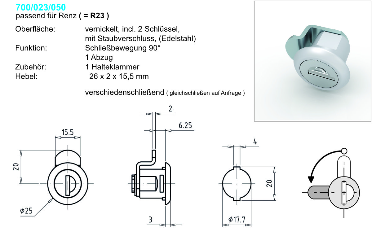 Hebelzylinder R23 Hebelzylinder R23